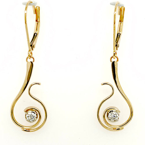 Diamond Accented Blooming Earrings - Yellow Gold