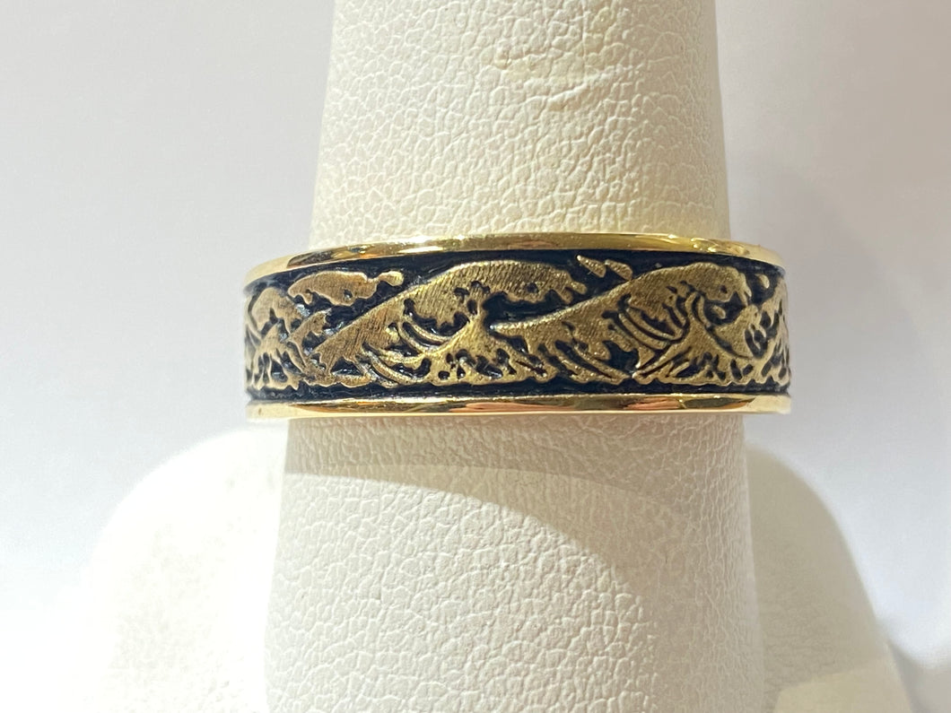 Wave Ring Wide- Yellow Gold