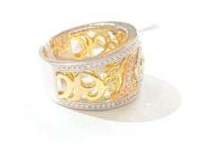 Load image into Gallery viewer, Yellow, Pink, and White Diamond Band - Three Tone
