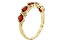 Load image into Gallery viewer, Ruby and Pave Diamond Ring w/ Milgrain Detail - Yellow Gold
