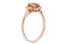 Load image into Gallery viewer, Morganite Ring w/ Diamond Accented Fancy Halo - Rose Gold
