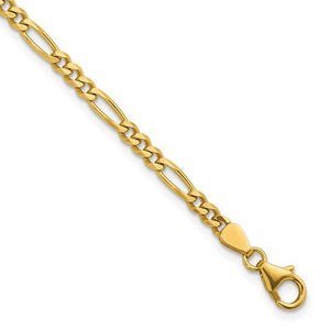 Figaro Bracelet 8" - Yellow Gold