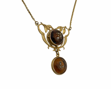 Load image into Gallery viewer, Victorian Era Citrine and Diamond Necklace - Yellow Gold