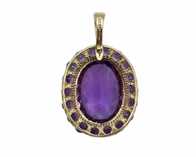 Load image into Gallery viewer, Amethyst Halo Pendant - Yellow Gold