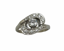 Load image into Gallery viewer, Mid-Century Diamond Bypass Ring - White Gold