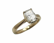 Load image into Gallery viewer, 1.54ct Lab Grown Cushion Cut Solitaire Diamond Ring - Yellow Gold
