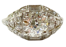 Load image into Gallery viewer, 2.09ctw Estate Diamond Ring with Engraving - Platinum