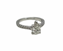 Load image into Gallery viewer, 1.03ct Diamond Ring with Diamond Accented Shank - White Gold