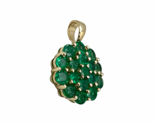 Load image into Gallery viewer, Emerald Cluster Pendant - Yellow Gold