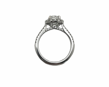 Load image into Gallery viewer, 1.00ct Round Cut Diamond Halo Ring with Diamond Accented Band - White Gold