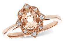 Load image into Gallery viewer, Morganite Ring w/ Diamond Accented Fancy Halo - Rose Gold
