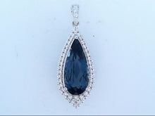 Load image into Gallery viewer, London Blue Topaz and Diamond Pendant - White Gold