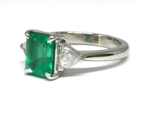 Load image into Gallery viewer, 1.76ct Emerald &amp; Diamond 3 Stone Ring GIA - Platinum
