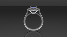 Load image into Gallery viewer, 2.39ct Sapphire Ring with Diamond Halo - Platinum