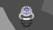 Load image into Gallery viewer, 2.39ct Sapphire Ring w/ Diamond Halo - Platinum
