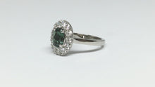 Load and play video in Gallery viewer, Alexandrite Ring w/ Diamond Halo - Platinum

