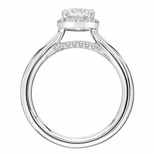 0.76ctw Oval Diamond Halo Ring GIA - White Gold