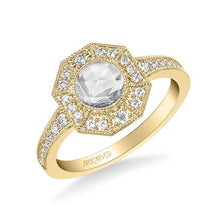 Load image into Gallery viewer, 0.78ctw Rose Cut Diamond Art Deco Style Ring - Yellow Gold
