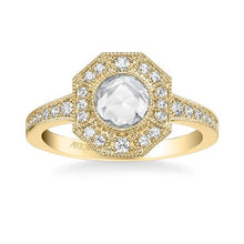 Load image into Gallery viewer, 0.78ctw Rose Cut Diamond Deco Style Ring - Yellow Gold

