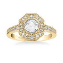 Load image into Gallery viewer, 0.78ctw Rose Cut Diamond Art Deco Style Ring - Yellow Gold