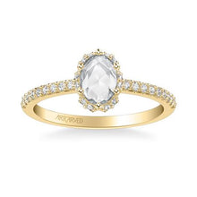 Load image into Gallery viewer, 0.70ctw Rose Cut Diamond Halo Ring - Yellow Gold