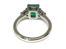 Load image into Gallery viewer, 1.76ct Emerald & Diamond 3 Stone Ring - Platinum