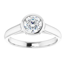 Load image into Gallery viewer, 0.74ctw Bezel Set Diamond Ring - White Gold
