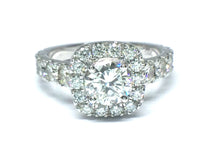 Load image into Gallery viewer, 1.92ctw Diamond Ring with Cushion Halo - White Gold