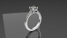 Load image into Gallery viewer, 1.03ct Diamond Ring with Sapphire Shank - White Gold