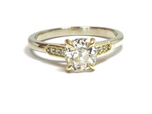 Load image into Gallery viewer, 0.88ct Old Mine Diamond Epaulette Design Ring GIA - Two Tone