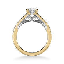 Load image into Gallery viewer, 0.86ctw Filigree Accented Diamond Ring - Two Tone
