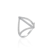 Load image into Gallery viewer, Vertical Bar Design Diamond Ring - White Gold

