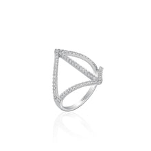 Load image into Gallery viewer, Vertical Bar Design Diamond Ring - White Gold