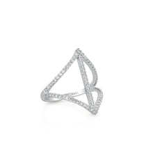 Load image into Gallery viewer, Vertical Bar Design Diamond Ring - White Gold