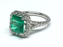 Load image into Gallery viewer, 2.82ct Emerald Ring with Diamond Accents - Platinum