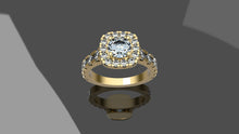 Load image into Gallery viewer, 1.92ctw Diamond Ring with Cushion Halo - White Gold