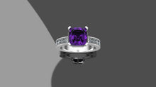 Load image into Gallery viewer, Purple Sapphire Ring with Diamond Accents - White Gold