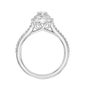 0.81ctw Diamond Double Halo Ring - White Gold