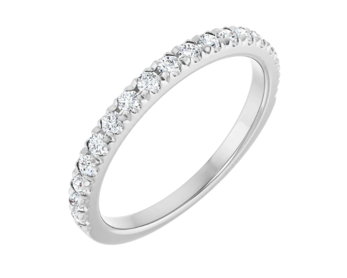 0.38ctw French Pave Diamond Band - White Gold