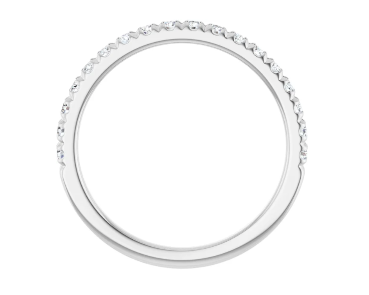 0.38ctw French Pave Diamond Band - White Gold