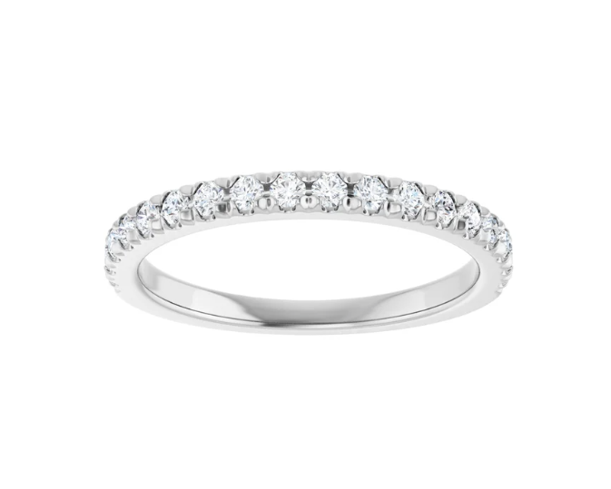 0.38ctw French Pave Diamond Band - White Gold