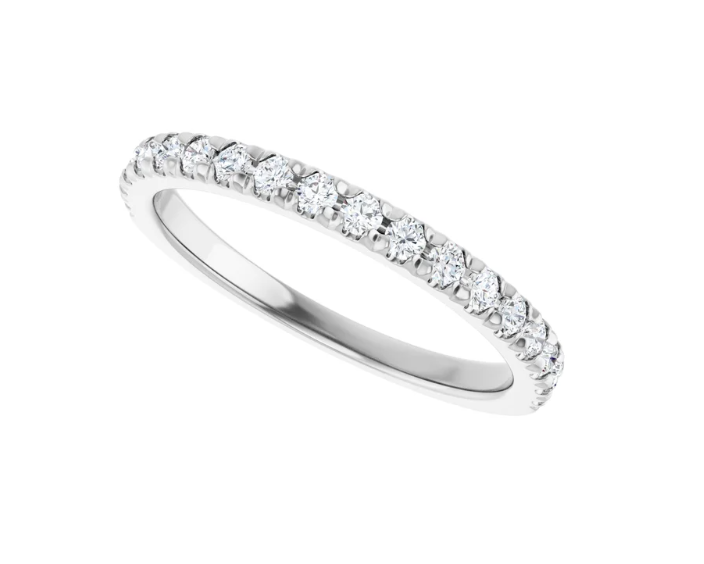 0.38ctw French Pave Diamond Band - White Gold