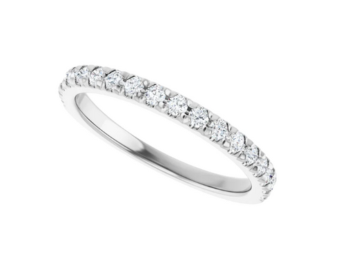 0.38ctw French Pave Diamond Band - White Gold