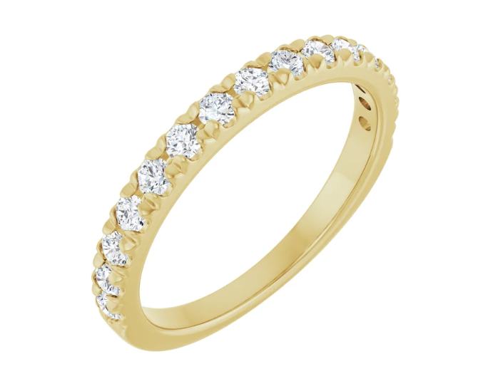 0.44ctw French Pave Diamond Band - Yellow Gold