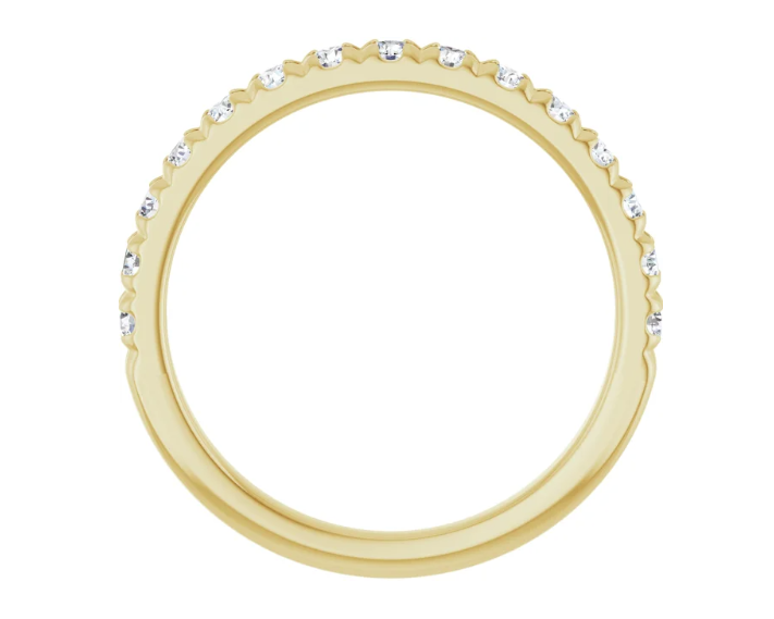 0.44ctw French Pave Diamond Band - Yellow Gold