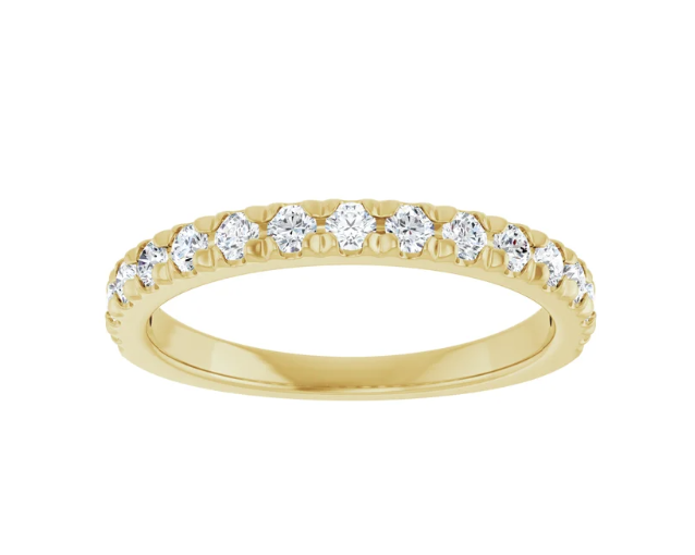0.44ctw French Pave Diamond Band - Yellow Gold