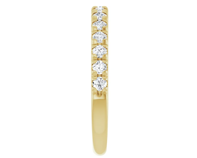 0.44ctw French Pave Diamond Band - Yellow Gold