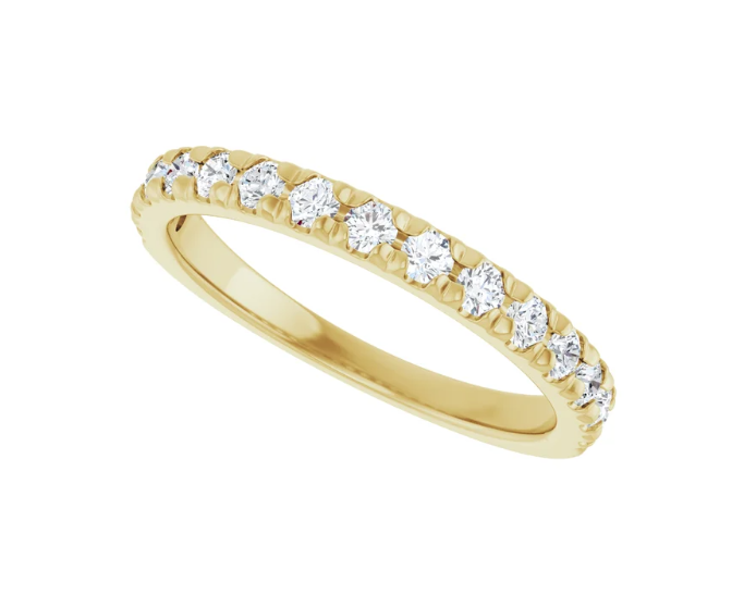 0.44ctw French Pave Diamond Band - Yellow Gold