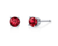 3.5mm Ruby Stud Earrings - White Gold