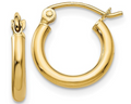 12 x 2mm Hoop Earrings - Yellow Gold